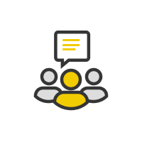 Avatars and bubble chat icon