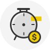 A clock with one dollar sign