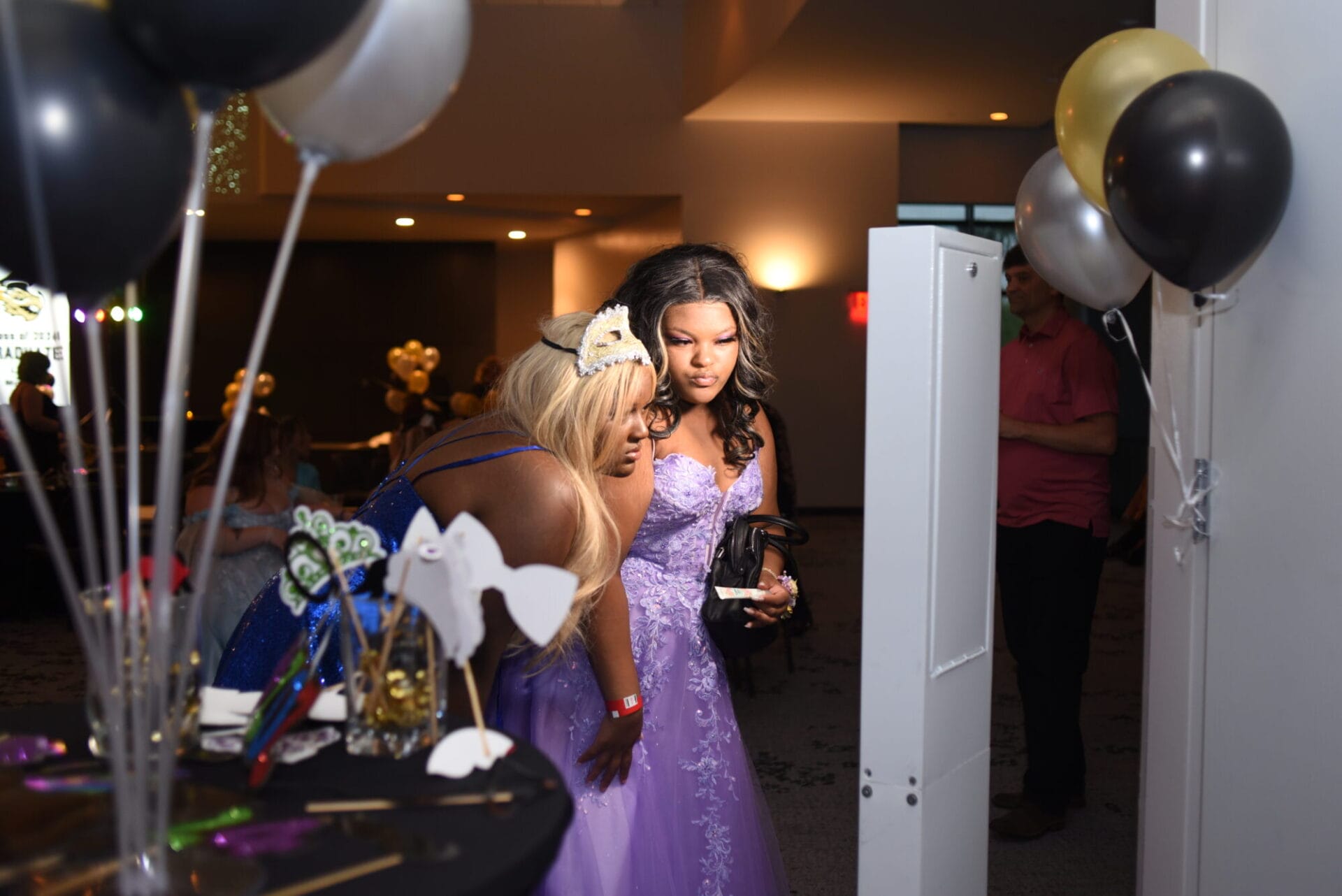 Students taking a photo at their prom