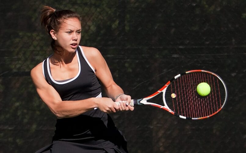 Girl playing tennis